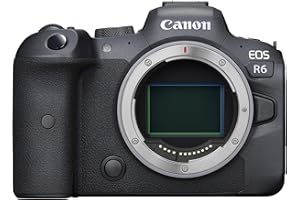 Canon EOS R6 Full-Frame Mirrorless Camera with 4K Video, Full-Frame CMOS Senor, DIGIC X Image Processor, Dual UHS-II SD Memory Card Slots, and Up to 12 fps with Mechnical Shutter, Body Only, Black