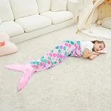 WERNNSAI Mermaid Tail Blanket 110x40cm Glow in Dark Kids Blanket view 6