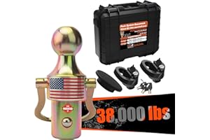 FlexHitch Puck System Gooseneck Hitch Kit, Both 2-5/16" Ball and Safety Chain Anchors with Anti-Theft Lock for 2013-2024 Ram 2500/Ram 3500, 38000lbs, Replace# GNXA2062