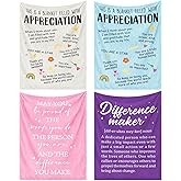 VitalCozy 4 Pack Thank You Blankets Gifts for Women Soft Flannel Throw Blankets Bulk Employee Appreciation Gifts for Coworkers Teacher Nurse Staff Volunteer, Inspirational Quote Gift, 40''x50''