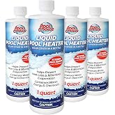 SpaChoice 1-Quart 4-Pack Premium Liquid Pool Heater Solar Cover in a Bottle | Liquid Solar Blanket for Pool, Helps Prevent Heat Loss, 4 ounces per 15,000 gallons of water every 2 weeks, Made in USA