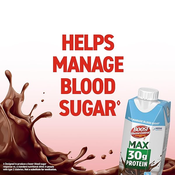 BOOST GLUCOSE CONTROL MAX 30G PROTEIN NUTRITIONAL DRINK, RICH CHOCOLATE, 11 FL OZ (PACK OF 12), PACKAGING MAY VARY