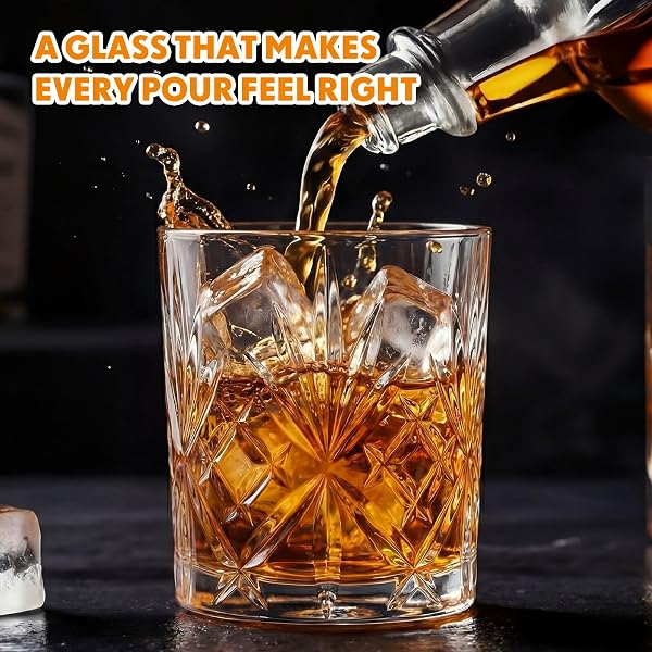 YIYIRING 24 PCS OLD FASHIONED WHISKEY GLASSES 12 OZ ELEGANT CRYSTAL WHISKEY GLASSES BOURBON COCKTAIL ROCKS GLASS FOR BOURBON SCOTCH LIQUOR COCKTAILS BARWARE MEN GIFTS