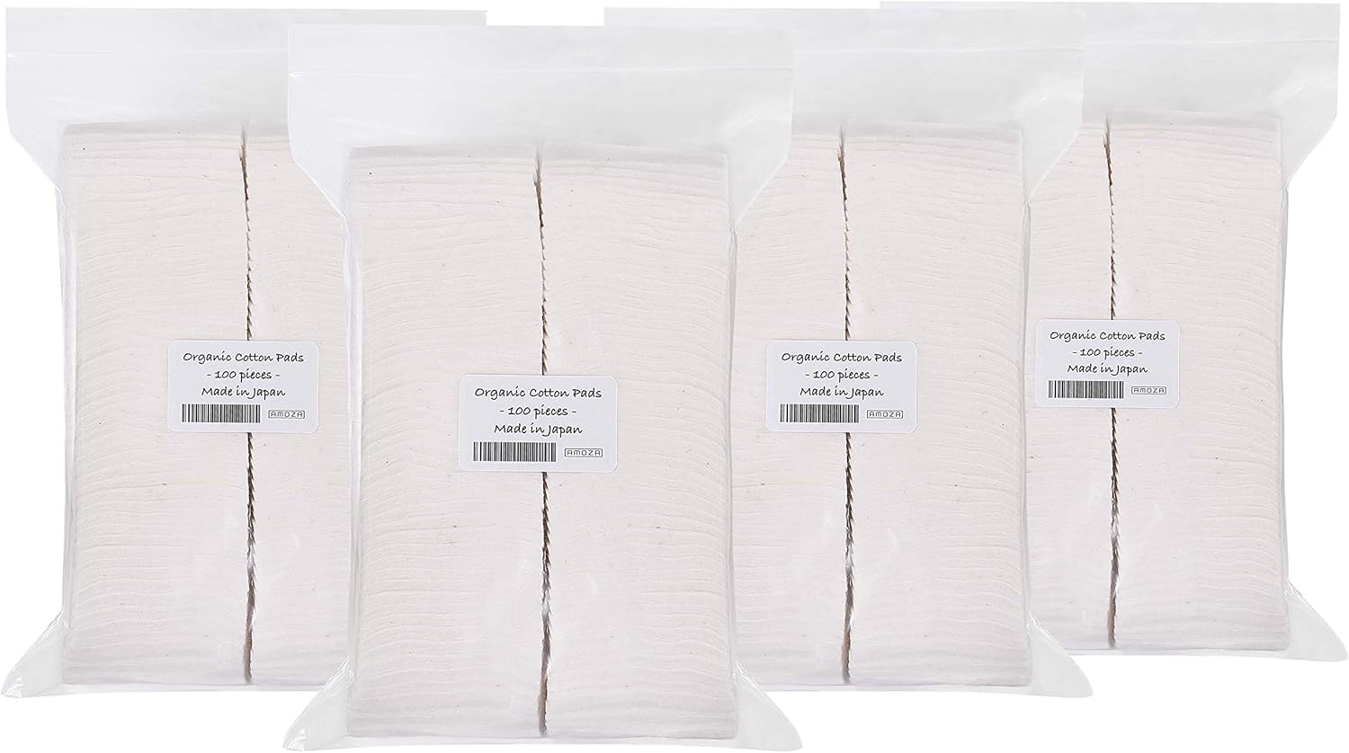 Japanese Organic Cotton Pads 100 pieces 100 Organic Unbleached [Made in Japan] (4 Packs) Buy