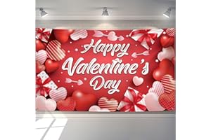 KatchOn, Happy Valentines Day Banner - XtraLarge, 72x44 Inch | Valentines Day Backdrop for Valentines Day Decor | Valentines Backdrop, Valentines Banner Decorations | Valentines Day Party Decorations