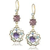 Betsey Johnson Carved Rose Dangle Earrings