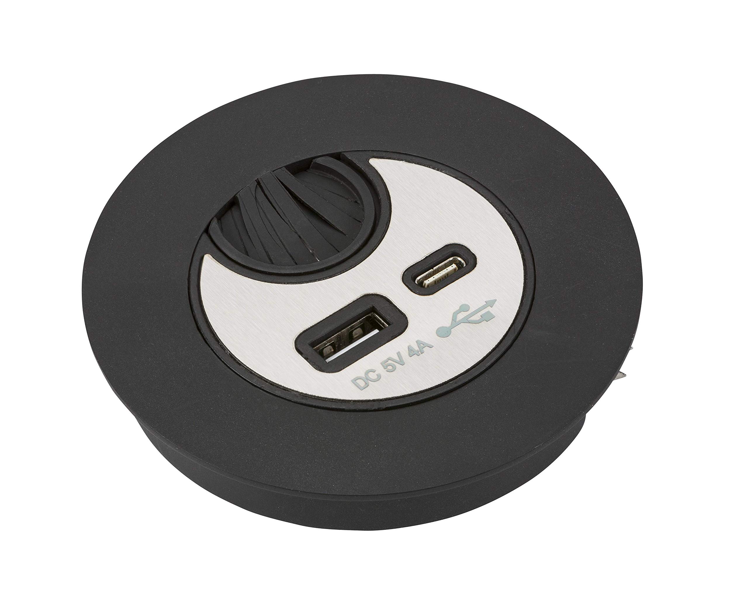 Knightsbridge SK0012 Desk Mount USB Charger 4A, Black โ image 1