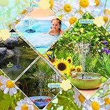 AMZtime Solar Fountain with 6 Nozzles Outdoor Water Feature view 5