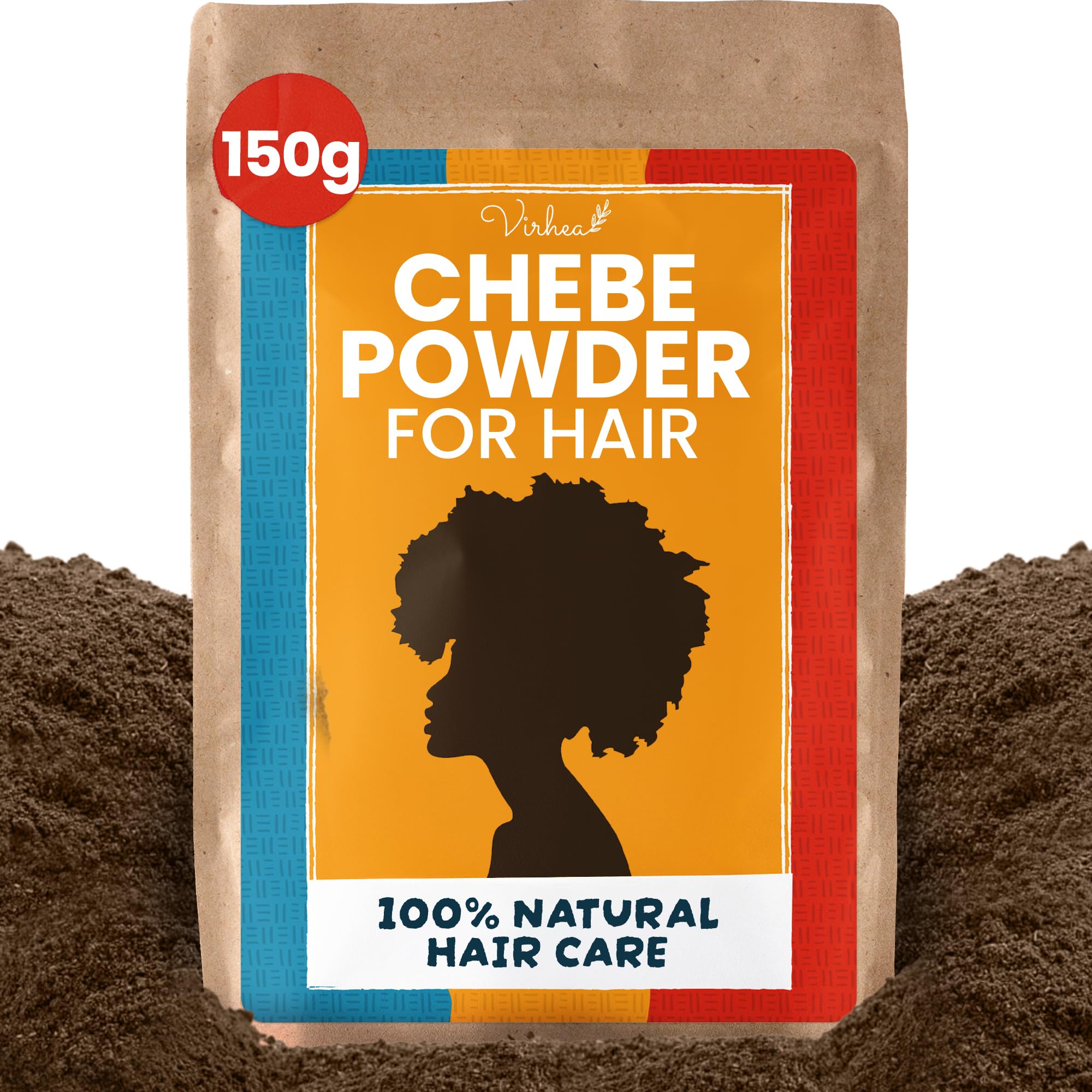 Chad Chebe Powder 150g - Natural African Hair Growth Treatment for Women - Pure Traditional Chadian Recipe for Long Thick Hair - Ancient Beauty Secret from Chad - Hair Care Supplement