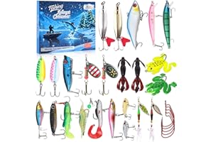 ANPHILE Fishing Advent Calendar for Adult 2025 Fishing Lure Advent Calendar 24 Days Christmas Countdown Calendars Tackle Lures Gifts For Men