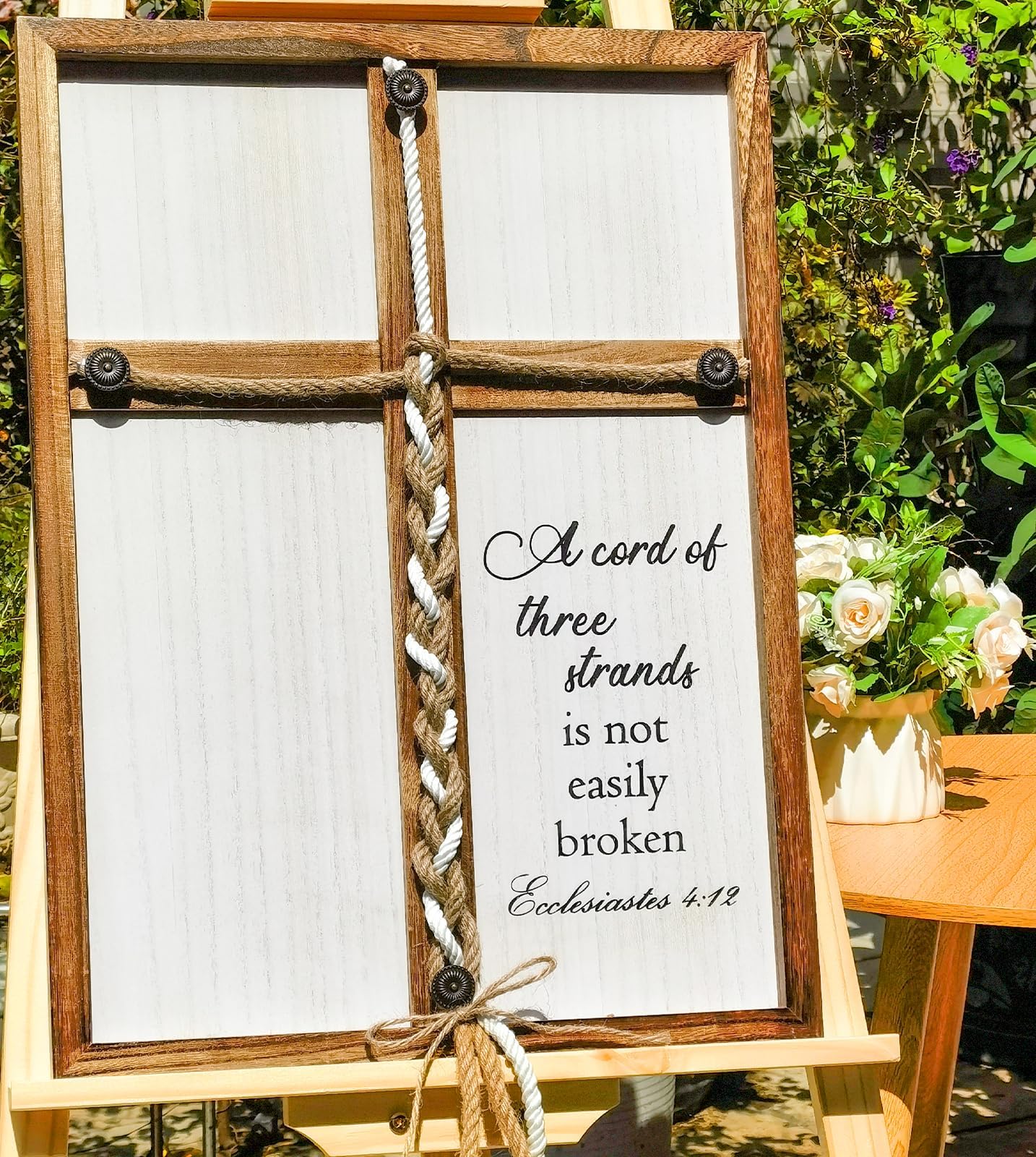 Three Strands Cord Wedding Unity Sign, 16 × 22in A Cord of Three