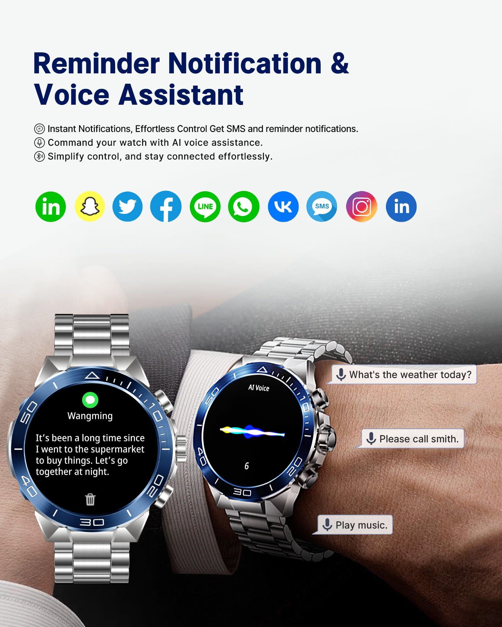 Smart Watch for Men (Answer/Make Call),1.43''AMOLED Screen with 24 Hours Healthy Monitor, 100+ Sports Modes Fitness Tracker Watch, 400mAh Battery Pedometer Calorie Smartwatch Compatible Android iOS