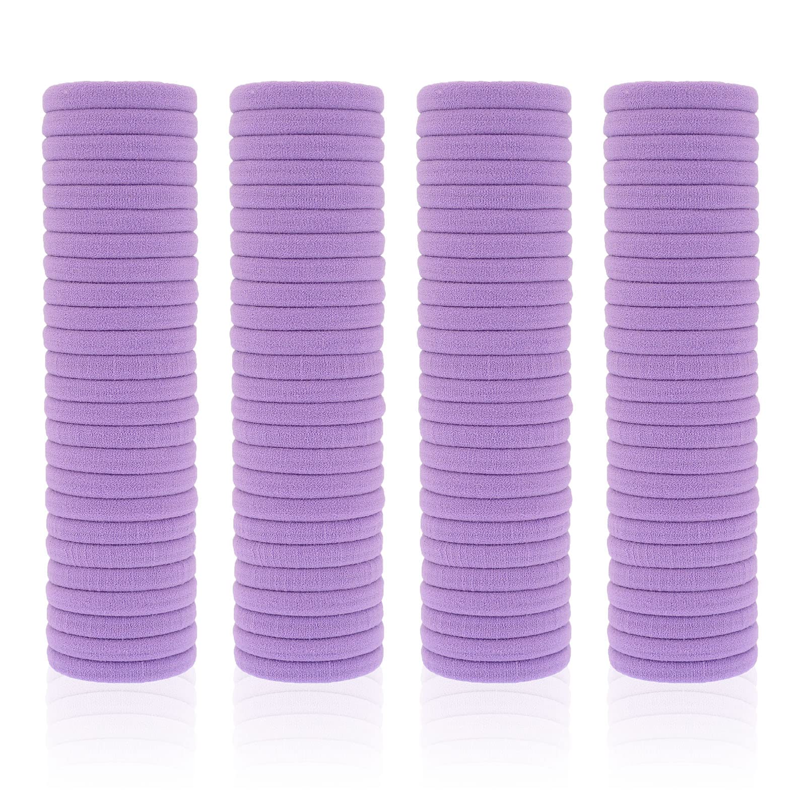 100 Pack Seamless Hair Ties for Women Girls Ponytail Holders for Thick Hair (purple) — image 1