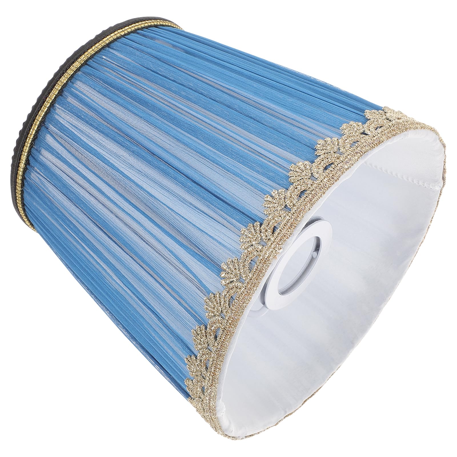 Uonlytech Vintage Lampshade Blue Table Lamp Shade Cloth Lampshade E14 Screw Bulb Light Shade Durm for Home Decoration