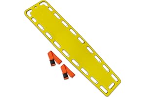 EMS XTRM Spine Board Stretcher Backboard for Patient - EMT Backboard Immobilization Portable Patient Transport Rescue Lightweight PE Plastics Ambulance Stretcher Gurney, Yellow