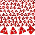 Juexica 48 Pcs Red D4 Dice Bulk Cone Transparent 4 Sided 0.8 Inch Clear Red Dice Polyhedral Tiny Mini Role Playing for Party Table Games Toys