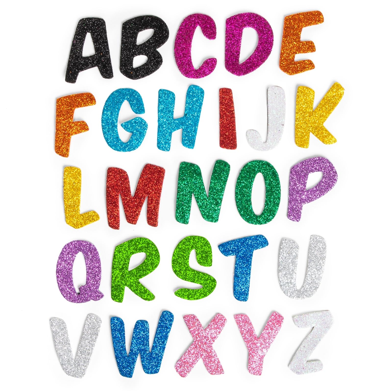 Photo 1 of Bright Creations Foam Sparkle Alphabet Letter Stickers - A-Z, 13 Colors, 130 Pieces - Glitter Foam Craft Letters for Kids Crafts & Scrapbooking Stickers