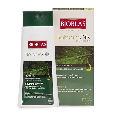 Bioblas Botanic Oils, Lorbeer Shampoo mit Bio-Öl, dermatologisch getestet, Anti Haarausfall Shampoo für Frauen und Männer für