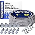 New Age America® 1" - 25FT KableLock™ Liquid-Tight Flexible Conduit | Electrical Conduit | Non Metallic | 5pc Straight + 5pc Angle Fittings + 5pc Pipe Support Straps | Waterproof PVC Conduit | UL