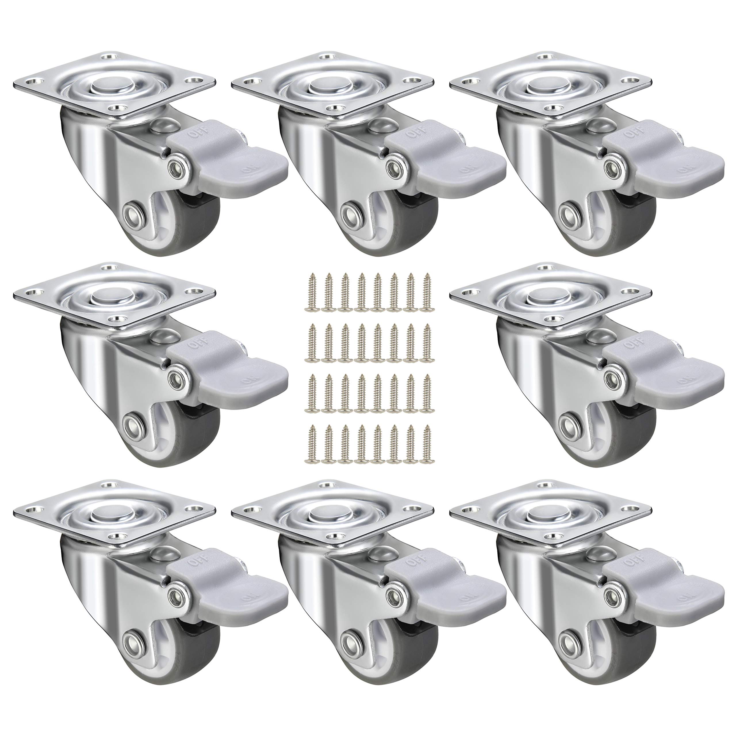 Buy 8 Pack 1" Caster Wheels,Low Profile Casters for Furniture,Soft