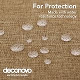Deconovo Faux Linen Square Water Resistant Table Cloth 59x59in Golden Brown view 4