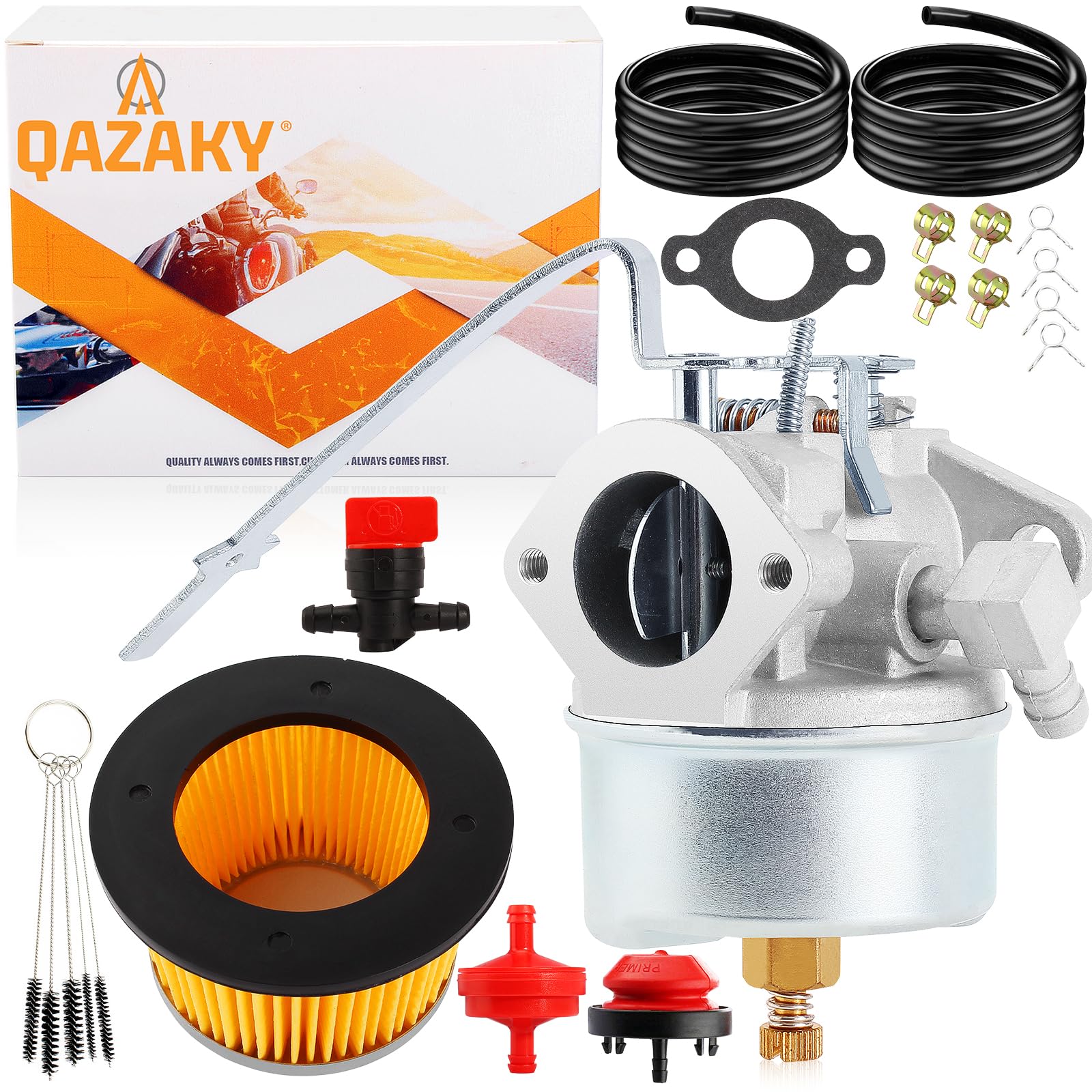 QAZAKY Carburetor Compatible with Tecumseh 631921 631070 631070A 631074 631245 631820 632284 H25 H30 H35 H40 Engine Carb Chipper Shredder Tiller Generator Snowblower