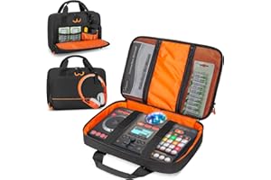 Rexmica Padded Carrying Bag Compatible with VTech Kidi Star DJ Mixer/Kidi DJ Mix, Small DJ Mixer Storage Bag with Accessory Pockets for Cable, User Guide, Batteries or Other Accessories - Empty Bag
