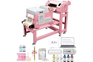 B btransfer M1630 pro DTF Printer Bundle with Screen Touch Powder Shaker & Dryer,T Shirt Portable Printing Device,Slef-Maintenance & Automatic Cutter (Printer+Laptop+Shaker+Bracket+Consumables)