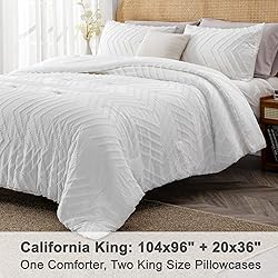Litanika White California King Comforter Set, 3