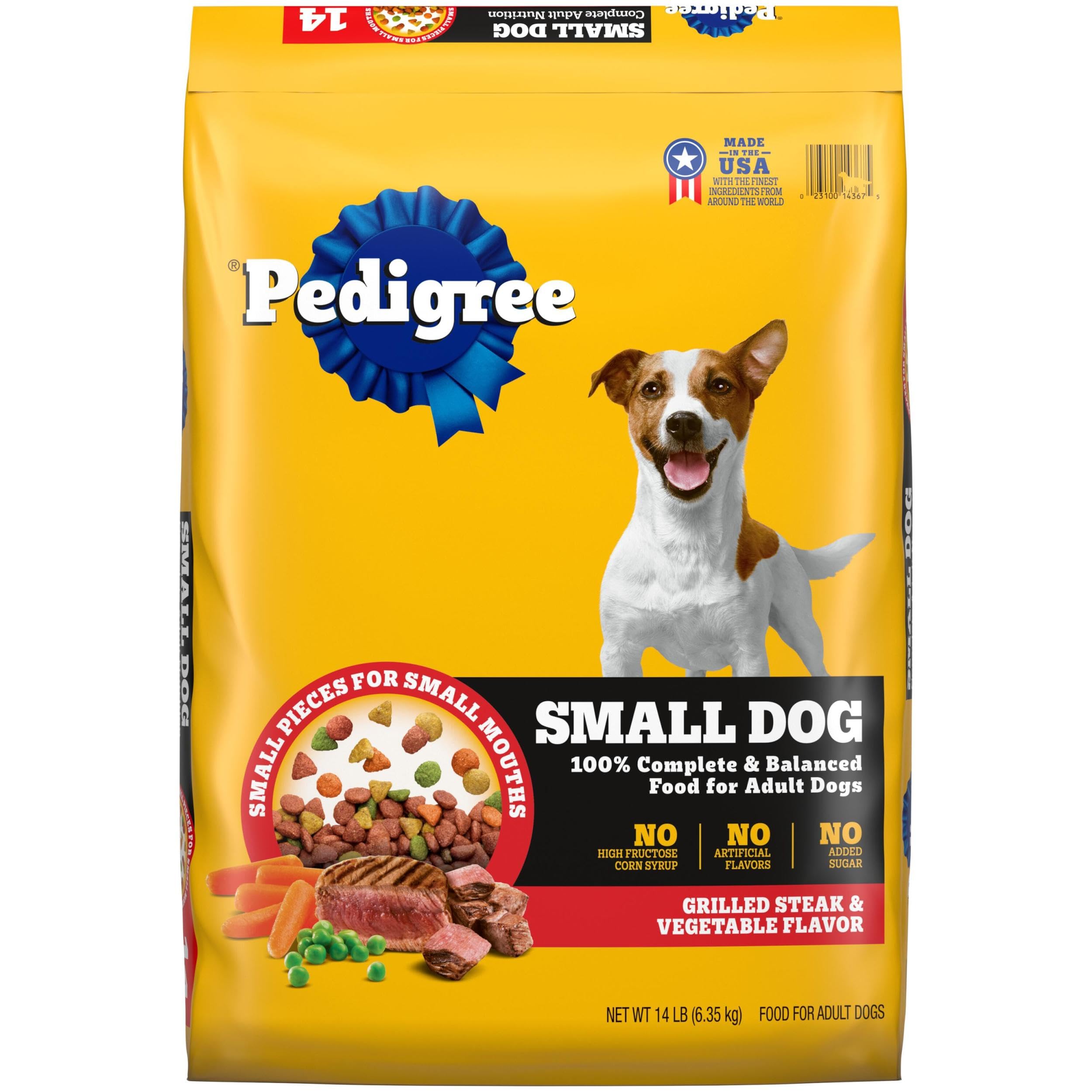 Photo 1 of ***EXP; (06/28/2028)***Pedigree Complete Nutrition Adult Small Dog Dry Dog Food, Grilled Steak & Vegetable Flavor, 14 lb. Bag