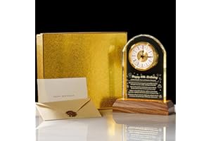 MAKERTICK 80th Birthday Clock Gifts for Women and Men – Gift for 80 Year Old Mom, Dad, Grandma, or Grandpa with Wooden LED Light Base – Birthday Present Ideas for Her or Him with Gift Box Battery Not Included