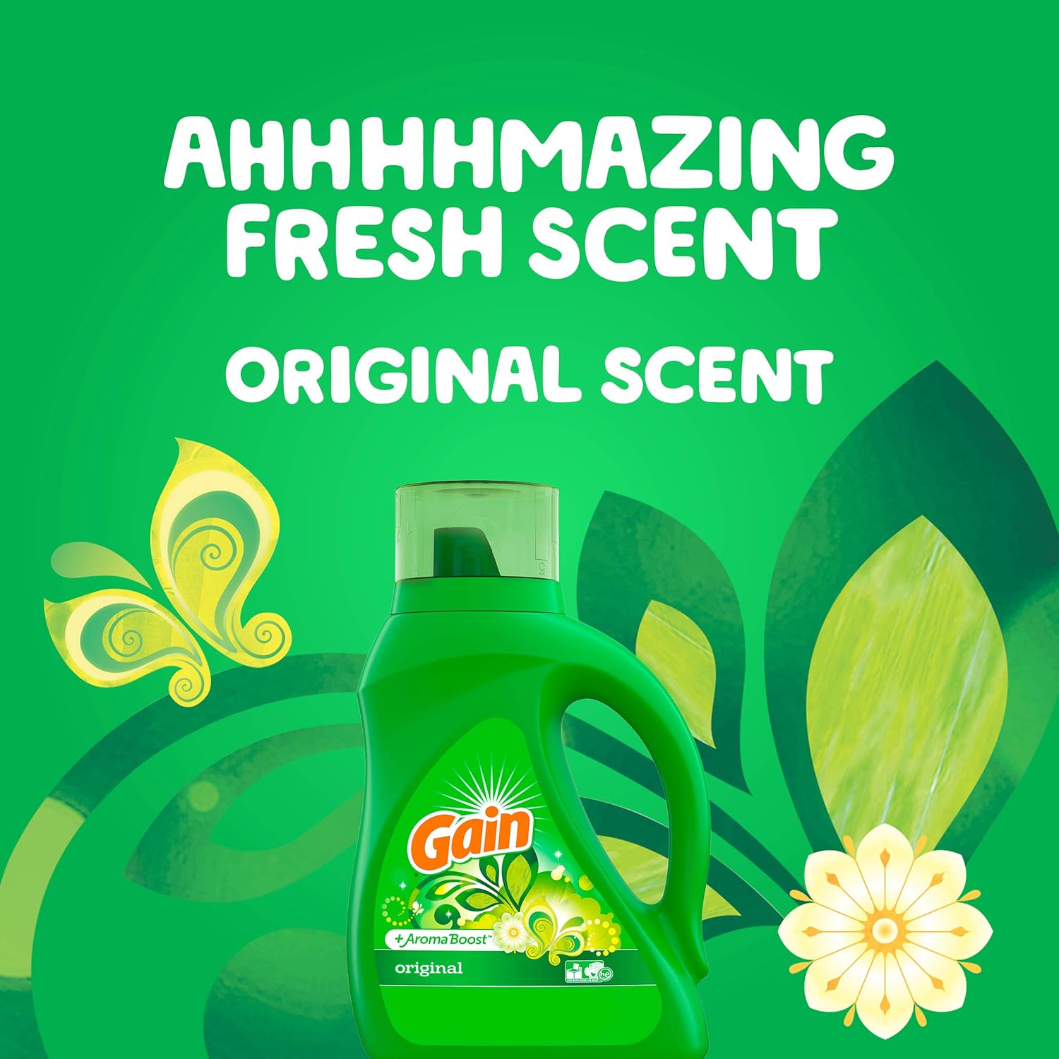 Gain Laundry Detergent Liquid Plus Aroma Boost, Original Scent, HE Compatible, 96 Loads Total, 75 Fl Oz (Pack of 2): Health & Personal Care