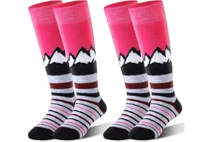 HIGHCAMP 2 Pairs Kids Merino Wool Ski Snowboard Socks Boy Girl Toddler Winter Snow Socks