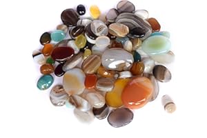 Real Gems Natural Multi Color Onyx Oval Cabochon Stone, December Birthstone Loose Gemstone, Onyx Gemstone Lot for Jewelry Making