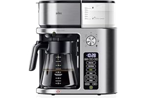 Braun MultiServe Plus 10-Cup Drip Coffee Maker - Hot & Cold Multi-Serve Brewer with Timer and Auto Start, Hot Water Dispenser, Over Ice Function, Stainless Steel & Pod-Free Design, KF9370SI