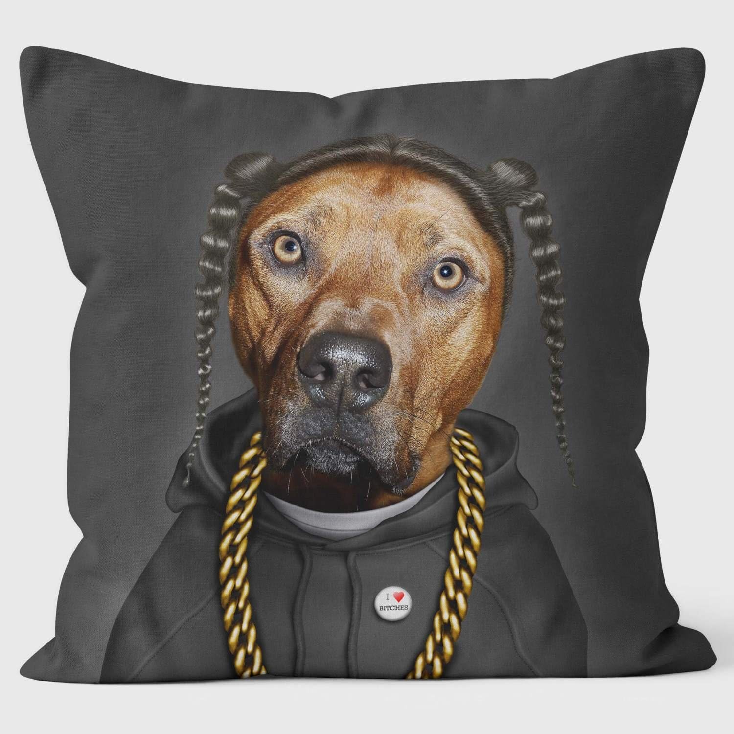 Rap (on black) - Pets Rock Cushion
