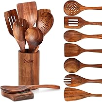 Espátula Giratoria De Madera De Teca Natural, Uten... – Grandado
