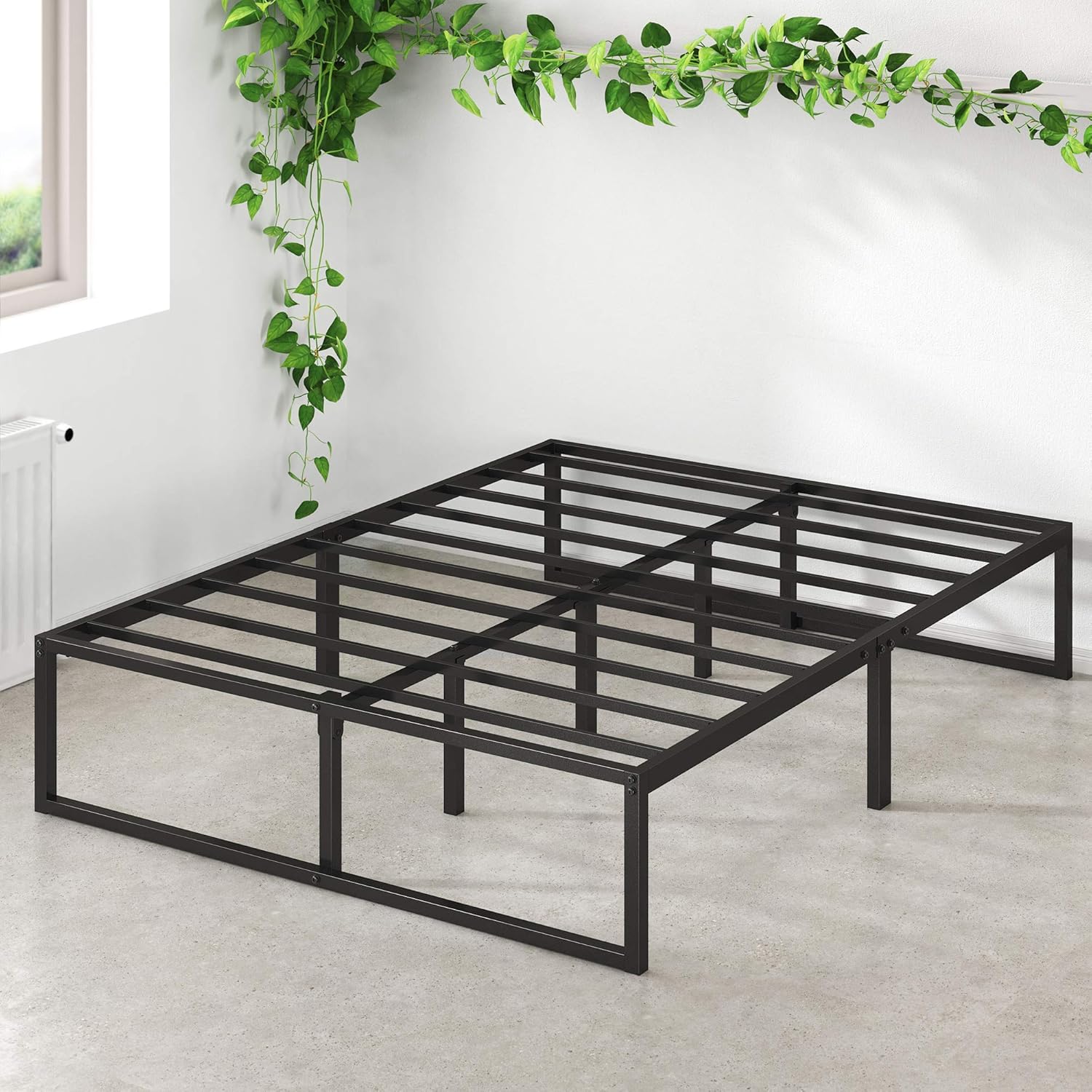 Zinus Lorelai 14 Inch Metal Platform Bed Frame / Steel Slat Support / No Box Spring Needed / Underbed Storage Space / Easy Assembly, Full: Furniture & Decor