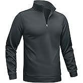 TACVASEN Men's Quarter Zip Pullover Sweatshirts Lightweight Fleece Lined Thermal Sweatshirts 1/4 Zip Golf Sweaters