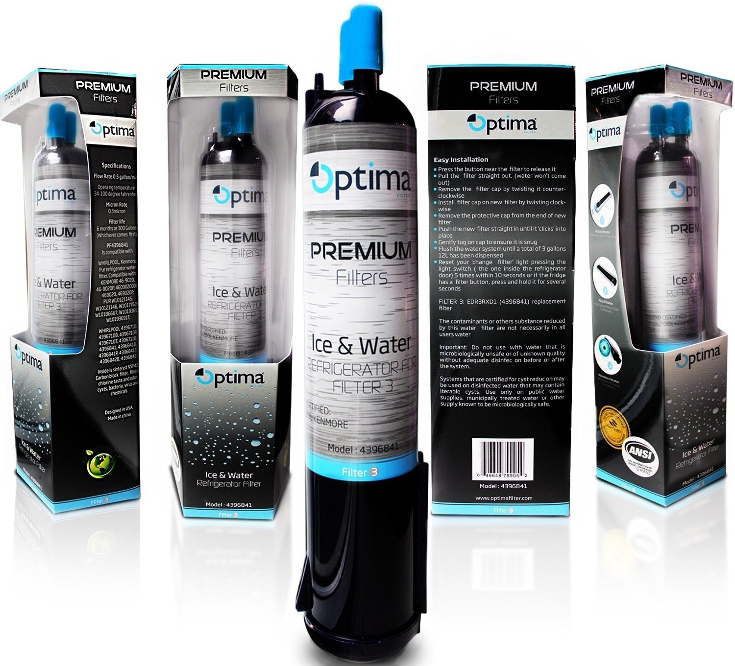 Whirlpool Filter Pur Kenmore Sears Refrigerator Water Filter Push