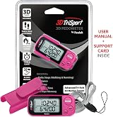Realalt 3DTriSport Pedometer 3D Sensor Clip Strap 30 Day Memory Magenta view 7