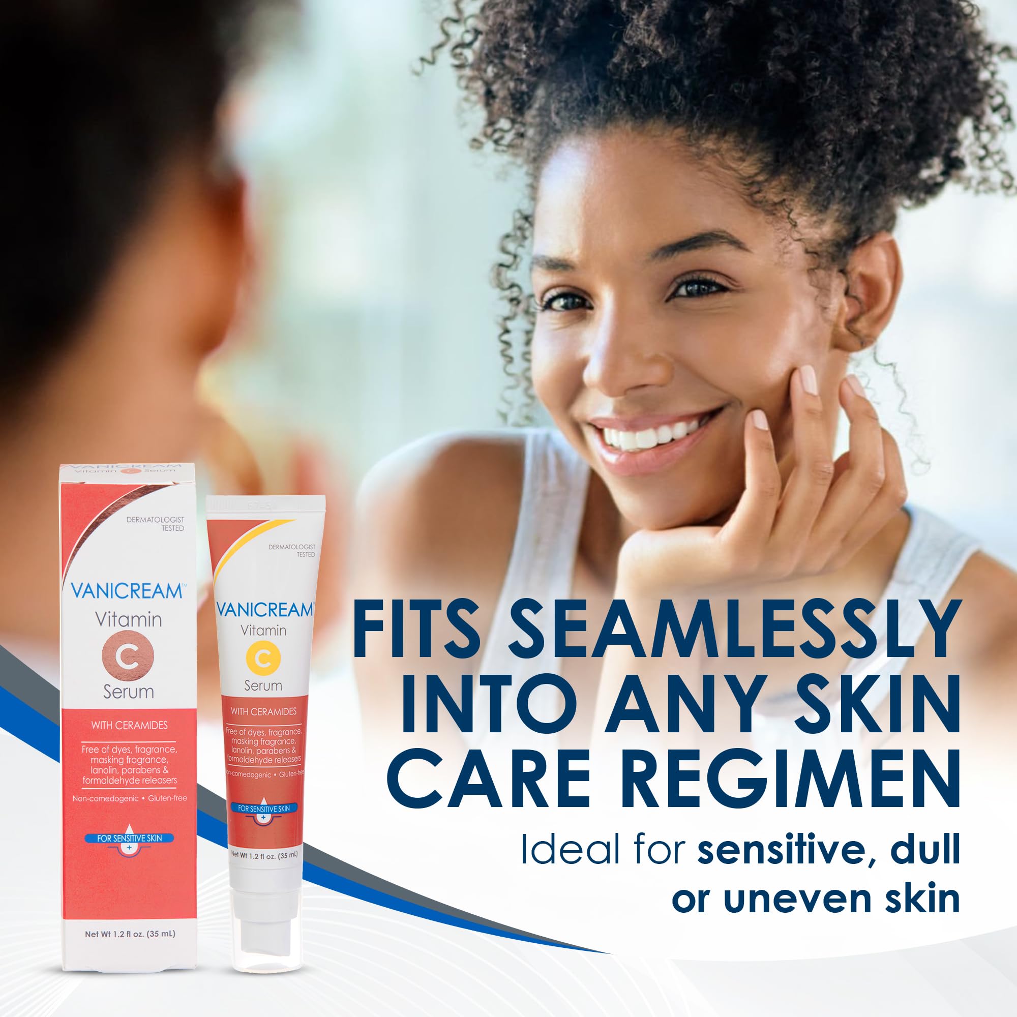 Vanicream Vitamin C Serum, 1.2 Fl Oz, Formulated without Common Irritants for Sensitive Skin, Milky and Lightweight Brightening Serum, Hydrates & Boosts Glow, Dermatologist-Tested