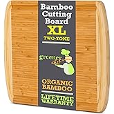GREENER CHEF 18 Inch Extra Large Bamboo Cutting Board with Lifetime Replacements - Wood XL Cutting Boards for Kitchen - Organ