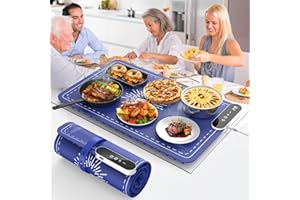 AEEMRN Warming Mat for Food, Upgrade 248℉ Food Warming Mat, Electric Warming Tray with Insulation Pad and 9-Level Temperature, Silicone Heating Mat for Buffets, Party, Gatherings, Everyday Use