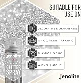 JENOLITE Silver Glitter Spray 400ml Clear Lacquer Multi-Surface Crafting view 4