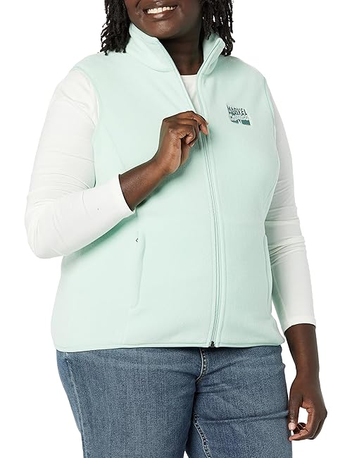Amazon Essentials Disney | Marvel | Star Wars | Princess Women's Polar Fleece Vests, Marvel Comic Logo, X-Small