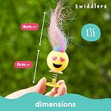THE TWIDDLERS 36 Emoji Jump Up Toys Party Favourites 6cm Multicolour Hair view 3