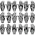 PADOUN 18 Sheets of Henna Stencils for Hands - Indian and Arabian Temporary Tattoo Templates for Hand and Body Art