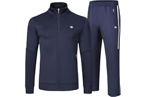 MoFiz Mens Tracksuit Jogging Sports Sweatsuit Comfortable Outfits Casual Athletic Pants Full zip Jacket 2 Piece