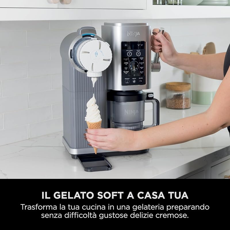 CREAMi Scoop & Swirl, Gelatiera 13 Programmi, 2 Vasetti, Argento